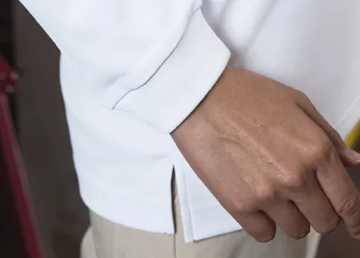 裾スリット/長袖リブ