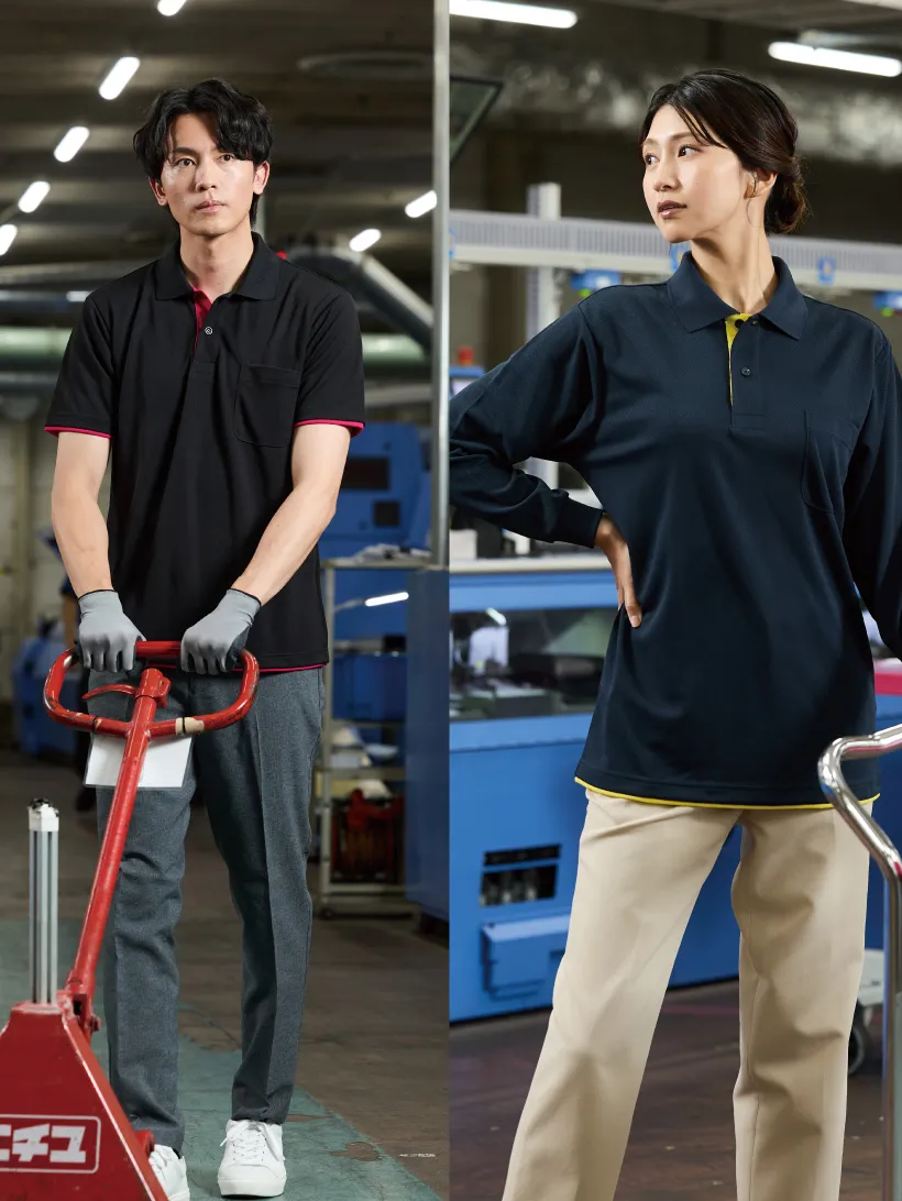 吸汗速乾レイヤードポロ